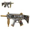 5 oz Dia de los Muertos Gun Shaped&nbsp; Silver .999 Fine Antiqued Finish