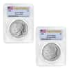 2025 Morgan and Peace Silver Dollar 2-Coin Set PCGS MS 69 FS