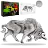 2021 Chad 1 oz Silver Bull Shaped Coin Serial #1 Antiqued High Relief (w/Box)
