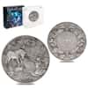2021 Chad 2 oz Silver Mermaid & Unicorn - Mythical Creatures Series Antiqued High Relief Coin (w/Box)
