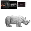 2022 Solomon Islands 1 oz African Black Rhino Shaped Silver Coin - Animals of Africa .9999 Fine (w/Box & COA)