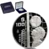 1985 Mexico 1 oz Silver 1986 World Cup Coin .925 Fine (w/Box & COA)