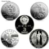 1 oz Russian 3 Roubles Silver Coin BU/Proof (Random Design/Year)