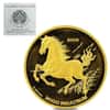 2002 1 oz Bhutan Proof Lunar Horse Gold Coin (w/COA)