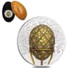 2021 2 oz Silver Faberge Rose Trellis Egg Mongolia Coin .999 Fine (w/Box & COA)