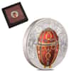 2022 2 oz Silver Faberge Rosebud Egg Mongolia Coin .999 Fine (w/Box & COA)