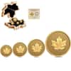 2023 Canada 1.4 oz Gold Multifaceted Maple Leaf 4-Coin Set .9999 Fine (w/Box & COA)
