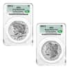 2023-S Morgan and Peace Silver Dollar Reverse Proof 2-Coin Set CAC PF 70 First Day of Delivery