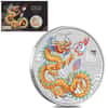 2024 1 oz Colorized Silver Lunar Golden Dragon Coin Perth Mint WFM