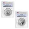 2024-S Morgan and Peace Silver Dollar Reverse Proof 2-Coin Set PCGS PF 70 AR
