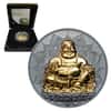 2017 2 oz Palau Laughing Buddha Proof Silver Coin $10 .999 Fine (w/Box&COA)