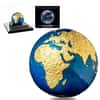 2021 3 oz Silver 24K Gold Plating Blue Marble Planet Earth Spherical Coin Barbados .999 Fine (w/Box & COA)