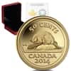 2014 1/25 oz Gold Canadian Classic Beaver 50 Cents Proof Coin .9999 Fine (w/Box & COA)
