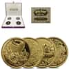 2005 0.16 oz Isle of Man 1/25 Crown Harry Potter Proof Gold 4-Coin Set (w/Box & COA)