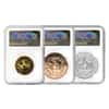 1794-2019 Smithsonian America's First Silver Dollar 3-Medal Set NGC PF 70
