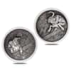 2021 Chad 2 oz Silver Bull vs Bear Pandemic Antiqued High Relief Coin (In Cap, Sealed)