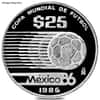 Mexico 25 Pesos 1986 FIFA World Cup Proof Silver Coin (Random Design/Year)