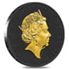 2019 Great Britain 2 oz Silver Queen's Beasts (Falcon) Coin .9999 Fine Black Ruthenium 24K Gold Edition (w/Box & COA)