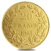 1865 Belgium Gold 20 Francs Leopold I Avg Circ AGW .1867 oz