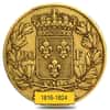 France Gold 20 Francs Louis XVIII Avg Circ AGW .1867 oz (Random Year, 1816-1824)