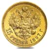 1897 15 Roubles Russia Gold Nicholas II XF AGW .3734 oz