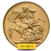 1871-1887 S Australia Gold Sovereign Victoria Young Head (Avg Circ)