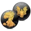 2018 1 oz Silver American Eagle $1 Coin Black Ruthenium 24K Gold Edition (w/Box & COA)