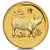 2019 1/10 oz Gold Lunar Year of The Pig BU Australia Perth Mint In Cap