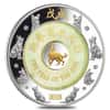 2018 2 oz Silver Laos Year of the Dog 2000 Kip Proof Coin .999 Fine (Gilded, Jade Layer, w/Box&COA)