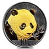 2018 30 gram Chinese Silver Panda 10 Yuan .999 Fine Black Ruthenium 24K Gold Edition (w/Box & COA)