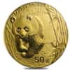 2002 50 Yuan 1/10 oz Chinese Panda Coin Rare Key Date .999 Fine Gold 