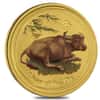  2009 1 oz Gold Lunar Year of the Ox Perth Mint Series II Colorized (In Capsule)