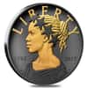 2017 P 1 oz American Liberty Reverse Proof Silver Medal .9999 Fine Black Ruthenium 24K Gold Edition (w/Box & COA) 