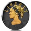 2017 D 1 oz American Liberty Uncirculated Silver Medal .9999 Fine Black Ruthenium 24K Gold Edition (w/Box & COA)