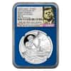 2017 1 oz Silver JFK Solomon Islands NGC MS 70 FDOI First Day of Issue (JFK Ask Not Label Blue)