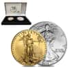 2006-W Gold & Silver Burnished American Eagle 20th Anniversary 2-Coin Set (w/Box & COA)