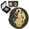 2017 Great Britain 2 oz Silver Queen's Beast (Red Dragon) Coin .9999 Fine Black Ruthenium 24K Gold Edition (w/Box & COA) 