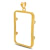 Sterling Silver Prong Frame Bezel Pendant for 2.5 gram PAMP Gold Bar (Gold Plated)