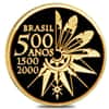 2000 Discovery of Brazil 20 Reais Proof Gold Coin AGW .2315 oz (w/Box & COA