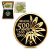 2000 Discovery of Brazil 20 Reais Proof Gold Coin AGW .2315 oz (w/Box & COA