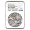 2021 Chad 2 oz Silver Mermaid & Unicorn Coin NGC MS 69 ER Antiqued High Relief - Mythical Creatures