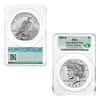 2023-S Morgan and Peace Silver Dollar Reverse Proof 2-Coin Set CAC PF 70 First Day of Delivery