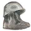 10 oz Army Boots and Helmet Silver Hand Poured Bullion Exchanges Bar .999 Fine (Antiqued)