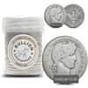 $10 Face Value Barber Half Dollars 90% Silver 20-Coin Roll (Circulated)