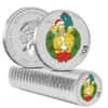 2022 1 oz Tuvalu The Simpsons Season's Greetings Colorized Silver Coin .9999 Fine BU