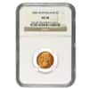 1888 Gold Newfoundland Coin $2 CAD NGC AU 58