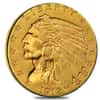 1912 $2.5 Indian Head Gold Quarter Eagle Coin NGC MS 61
