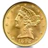 1892 $5 Liberty Head Half Eagle Gold Coin NGC AU Details