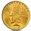 1910 D $10 Indian Head Eagle Gold Coin NGC AU 58