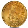 1909 D $10 Indian Head Eagle Gold Coin NGC AU 58